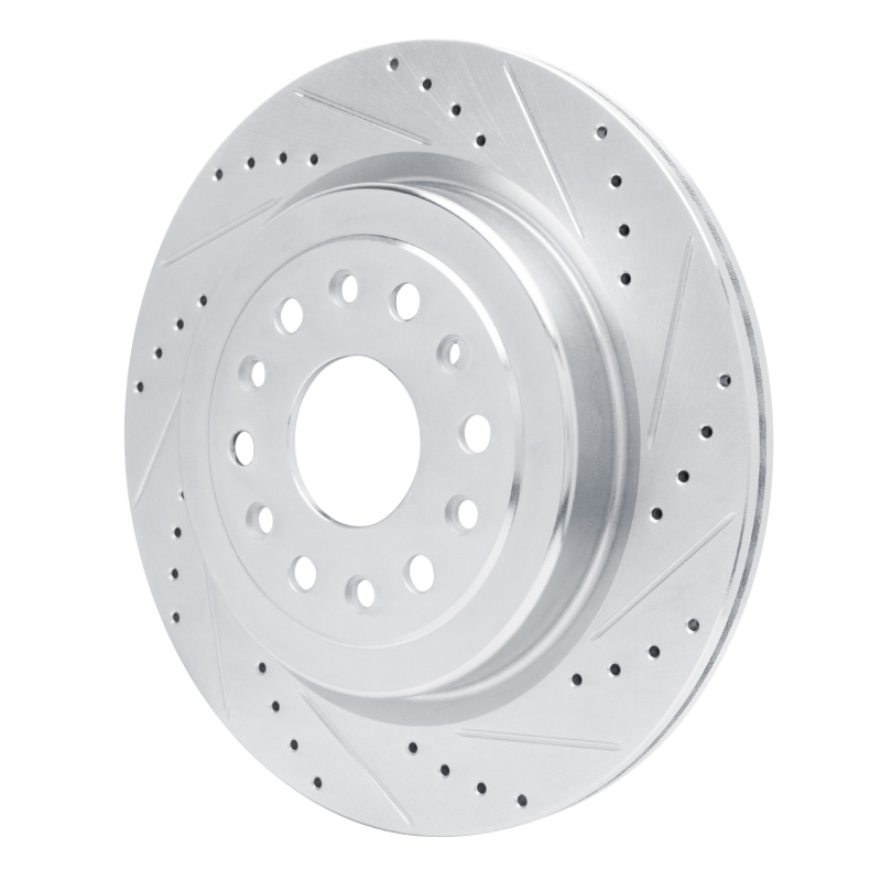 Ram 1500 Brake Rotor (1) - Rear Right - R1 Concepts - Drilled & Slotted - Silver - `19-`25